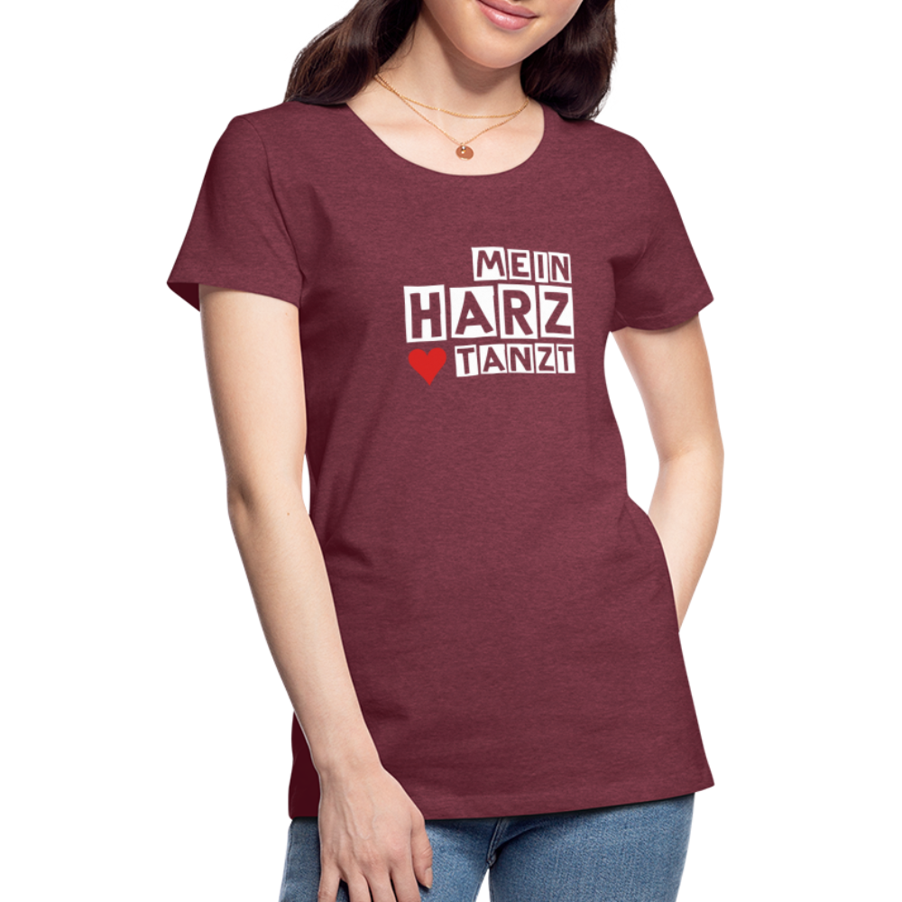 Women’s Shirt - MEIN HARZ TANZT - Bordeauxrot meliert